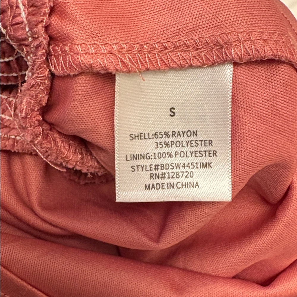 Dee Elly Pink Tiered Ruffle Shirred Waist Mini Skirt Sz Small Preowned - Picture 4 of 5